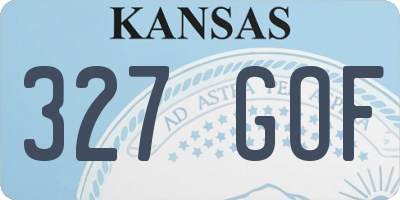 KS license plate 327GOF