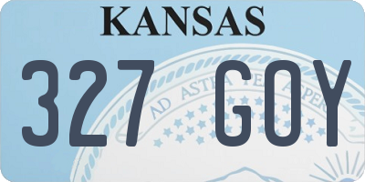 KS license plate 327GOY