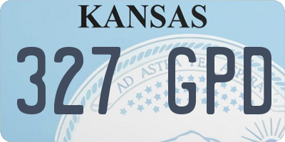 KS license plate 327GPD