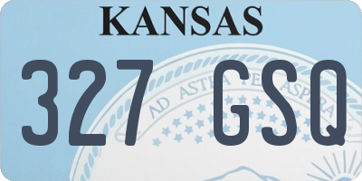 KS license plate 327GSQ