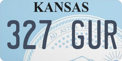 KS license plate 327GUR