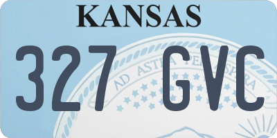 KS license plate 327GVC