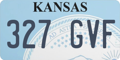KS license plate 327GVF
