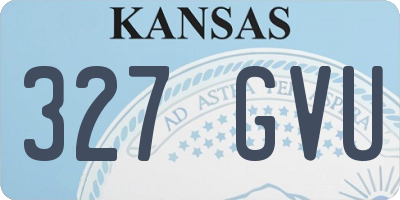 KS license plate 327GVU