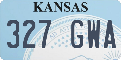 KS license plate 327GWA
