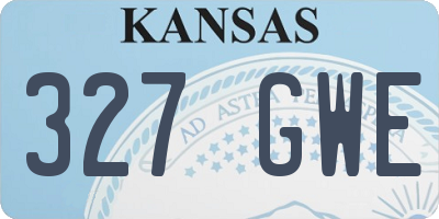 KS license plate 327GWE