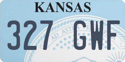 KS license plate 327GWF