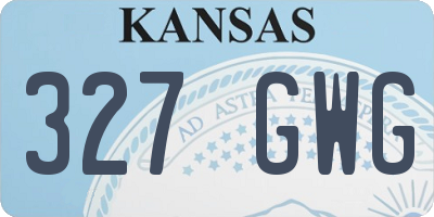 KS license plate 327GWG