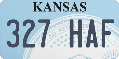 KS license plate 327HAF