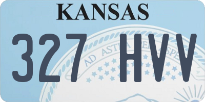 KS license plate 327HVV