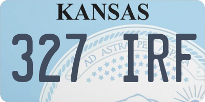KS license plate 327IRF