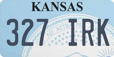 KS license plate 327IRK