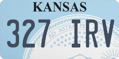 KS license plate 327IRV