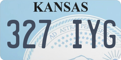 KS license plate 327IYG