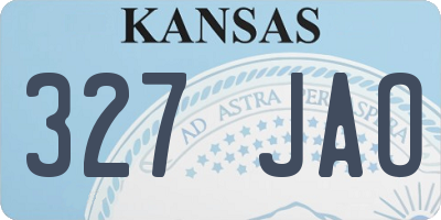 KS license plate 327JAO