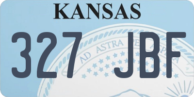 KS license plate 327JBF