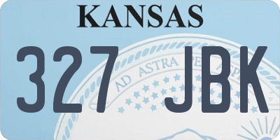 KS license plate 327JBK