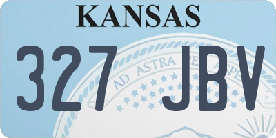 KS license plate 327JBV