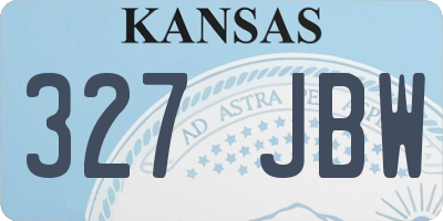 KS license plate 327JBW
