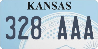 KS license plate 328AAA