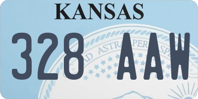KS license plate 328AAW