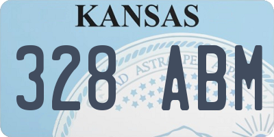 KS license plate 328ABM