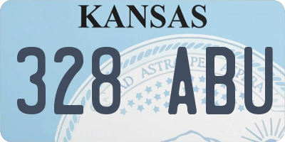 KS license plate 328ABU