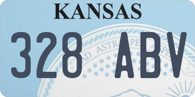 KS license plate 328ABV