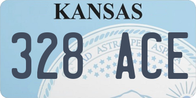 KS license plate 328ACE