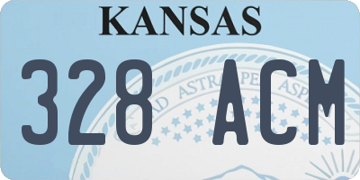 KS license plate 328ACM