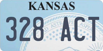 KS license plate 328ACT