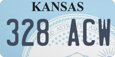 KS license plate 328ACW