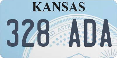 KS license plate 328ADA
