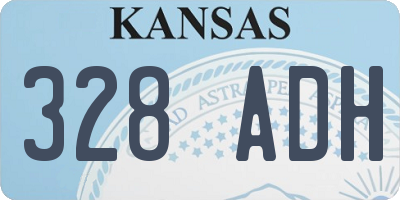 KS license plate 328ADH