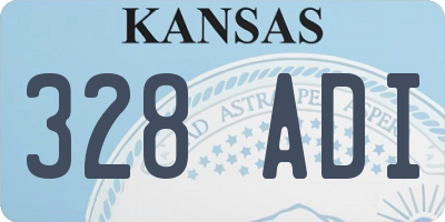 KS license plate 328ADI