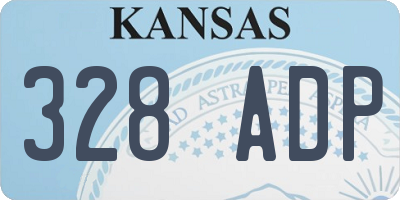 KS license plate 328ADP