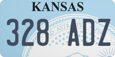 KS license plate 328ADZ