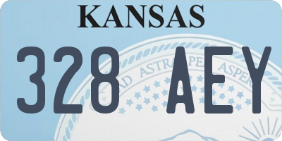 KS license plate 328AEY