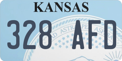 KS license plate 328AFD
