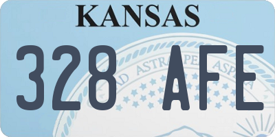 KS license plate 328AFE