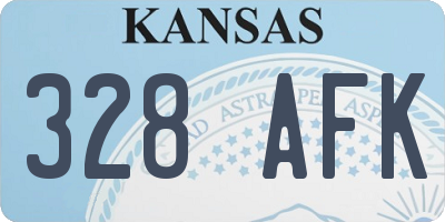 KS license plate 328AFK