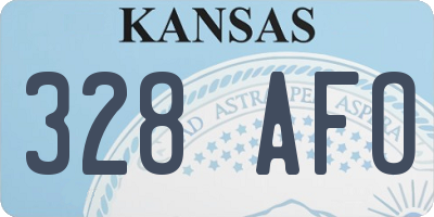 KS license plate 328AFO