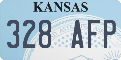 KS license plate 328AFP