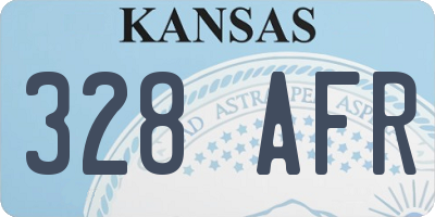 KS license plate 328AFR