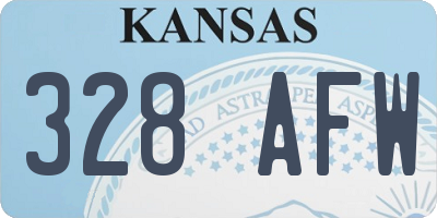 KS license plate 328AFW