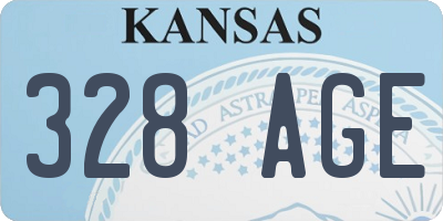 KS license plate 328AGE