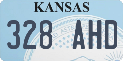 KS license plate 328AHD