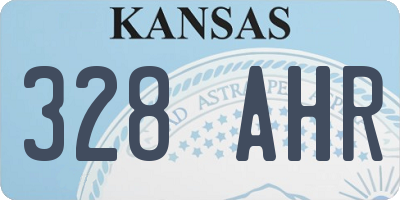 KS license plate 328AHR