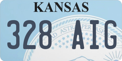 KS license plate 328AIG