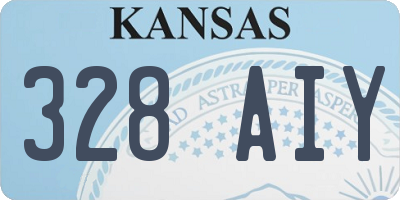 KS license plate 328AIY